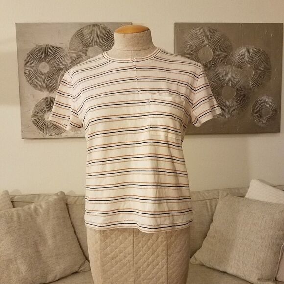 Madewell Radio Boxy Tee in Cohen Stripe sz XS - Picture 3 of 8